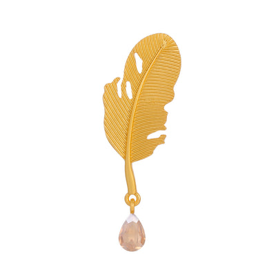 Front product view of the gold leaf brooch