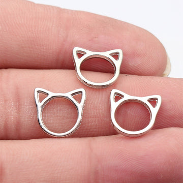 Open Cat-Head Frame Charms in Six Size and Finish Styles