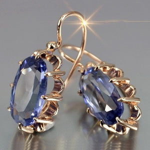 Oval Faceted Leverback Drop Earrings In Eight Color Variants