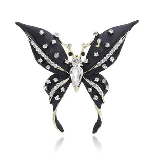 Crystal Butterfly Brooch In 2 Styles With Enamel And Crystal Details