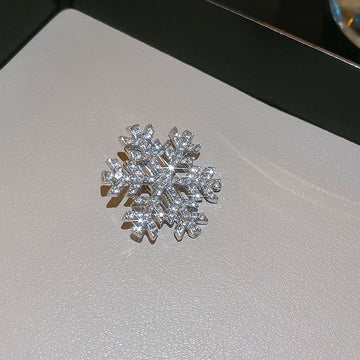 Silver Tone Clear Crystal Snowflake Decorative Hair Clip