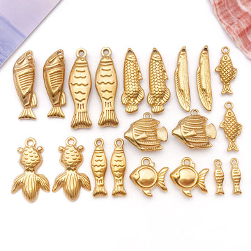 Gold-Tone Mermaid and Shell Shell Charms with 10 Listed Options