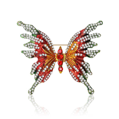 Crystal Butterfly brooch front view on a white background