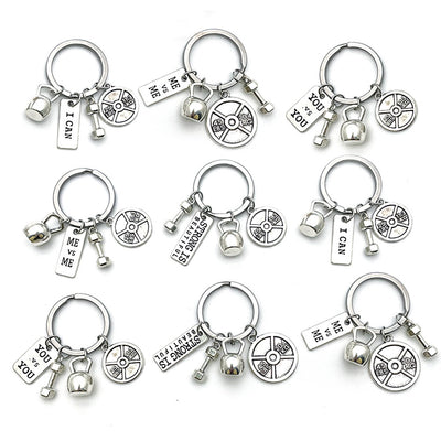 Image 1 showing 6pcs / lot silver color metal keychaig charms pendants for diy bag.