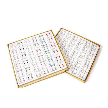 Plastic Post Rhinestone Stud Earring Sets Clear Color