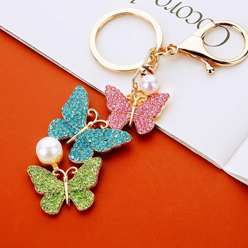 Three Butterfly Keychains in Six Color Combinations plus Assorted Option