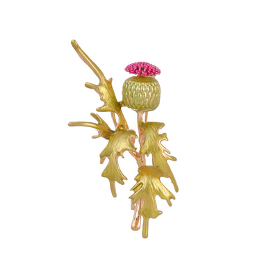 Front product view of the flower brooch pin in gold