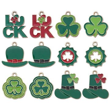 Colorful Clover Metal Charms with 13 Listed Options