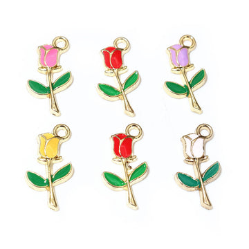 Colorful Rose Charms In 6 Styles For Jewelry Making
