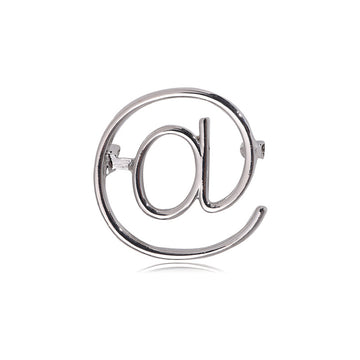 At Symbol Brooch in Gold or Silver Tone Open Line Design