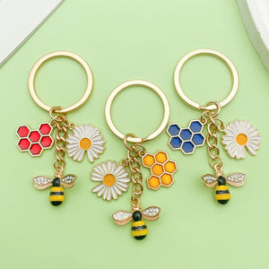 Bee Honeycomb Flower and Butterfly Keychains Twelve Styles