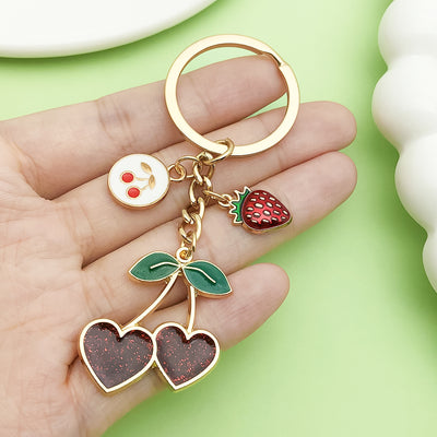 Image 1 showing a hand holding two different shaped key chains.