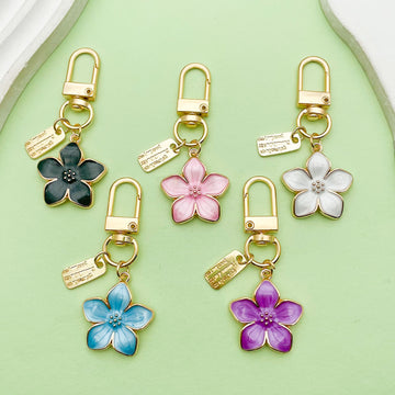 Rose, Sunflower and Blossom Charm Keychains in 44 Pictured Variations for Bags and Keys