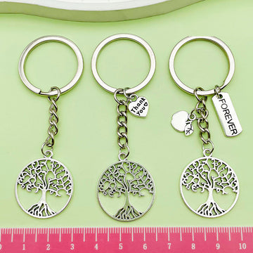 Tree of Life Keychains with Thank You, Forever and Family Tags