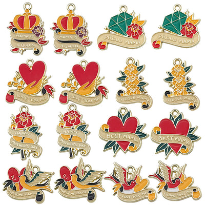 Printed detail graphic for the heart charms