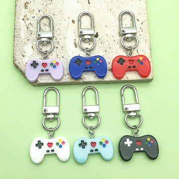 Six-Piece Game Controller Keychain Set in Six Colors