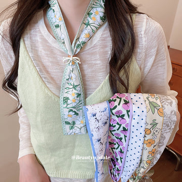 Printed Fabric Scarf Necklaces in Eight Colorful Patterns
