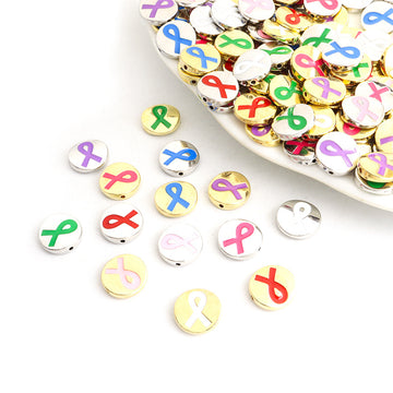 Colorful Awareness Ribbon Bead Jewelry Components For DIY Earrings And Bracelets Charms