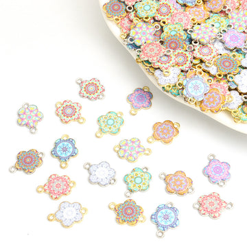 Enamel-Look And Printed Silver Gold Decorative Alloy Connectors in 18 Styles