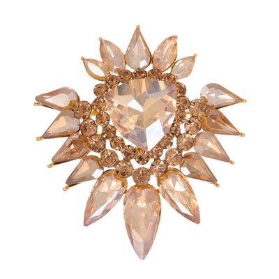 Front product view of the flower brooch pin in gold