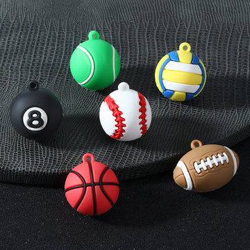 Soft Rubber Mini Sports Ball Charm Pendant Seven Styles