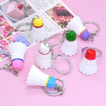 Resin Badminton Shuttlecock Keychain Seven Color Caps