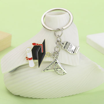 Graduation Charm Keychains in 7 Pictured Variations for Bags and Keys