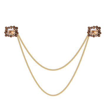 Gold Tone Flower Crystal Three Designs Metal Brooch Pin