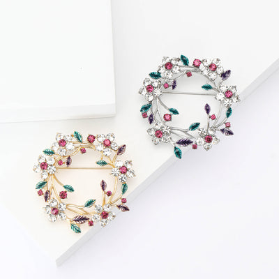 floral wreath brooch shown from the front