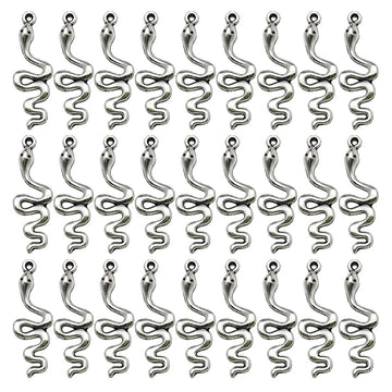 Antique Silver Snake Metal Charms for Jewelry and Craft Projects