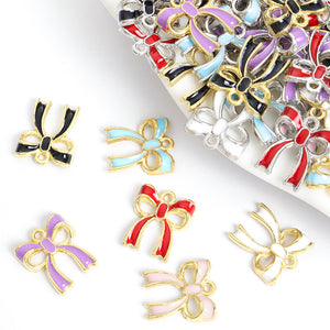 Enamel Ribbon Bow Jewelry Components For DIY Earrings And Bracelets Charms