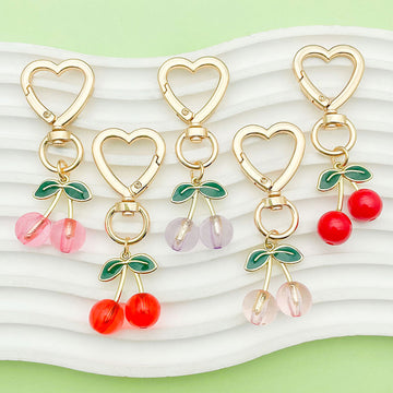 Cherry Strawberry and Fruit Charm Keychains Twelve Styles