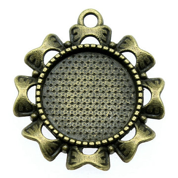 Petal Edge Round Cabochon Settings for Jewelry Making