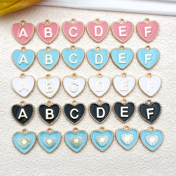 Colorful Letter Metal Charms with 4 Listed Options