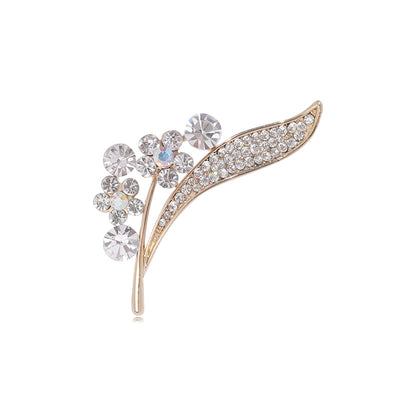 crystal floral stem brooch group view