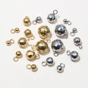 Polished Metal Ball Charms in Ten Size and Finish Options