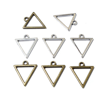 Open Triangle Metal Connector Charms in Two Antique Finishes