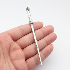 Textured Hair Stick In Antique Silver For Jewelry Making