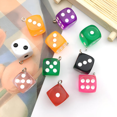 Colorful assorted shape charms shown in a close-up product view