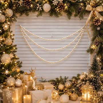 Triple Layer White Faux Pearl Garland Christmas Tree Decor