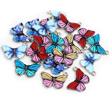 Colorful Enamel Butterfly Pendants in Nine Wing Patterns