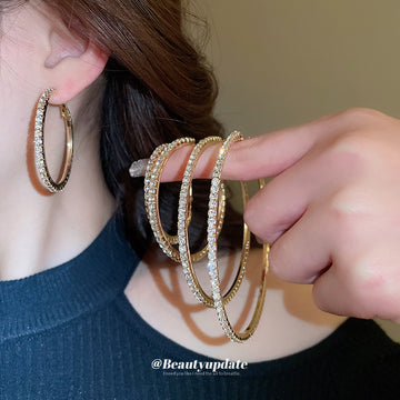 Oversized Crystal Hoop Earrings in Four Sizes and Finishes