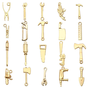 Antique Silver Gold-Tone Tool and Blade Metal Charms with 26 Listed Options