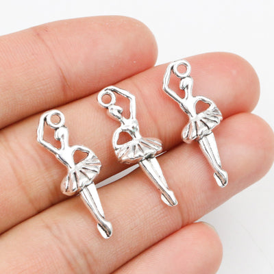 Ballerina Silhouette Charms arranged in the pictured color and finish options