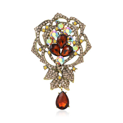 jeweled rose drop brooch shown in the main product arrangement
