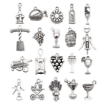 Metallic Wine Glass Metal Charms with 26 Listed Options