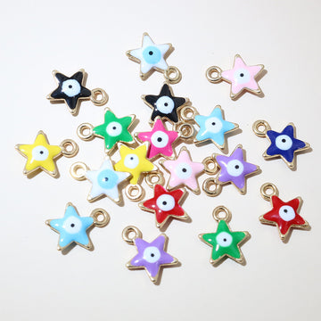 Enamel Evil Eye Star Charms in Eleven Color Styles