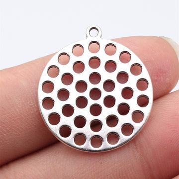 Multi Finish Perforated Round Disc Connector Metal Jewelry Making Component