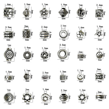 Antique Silver Spacer Bead Metal Beads with 32 Listed Options
