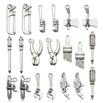 Antique Silver Hand Tool Metal Charms with 10 Listed Options